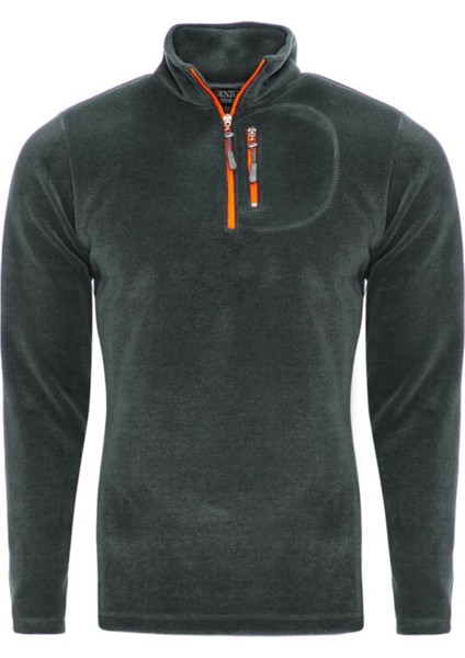 Genıus Store Erkek Polar Renkli Yarım Fermuarlı Cepli Tactical Flecee