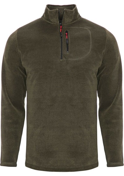 Genıus Store Erkek Polar Renkli Yarım Fermuarlı Cepli Tactical Flecee