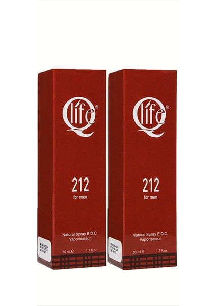 NO:212 Edc 50 ml + 50 ml 2'li Erkek Parfüm