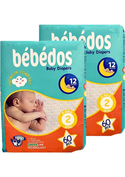 2'li Bebek Bezi 2 No Mini Boy 120'LI
