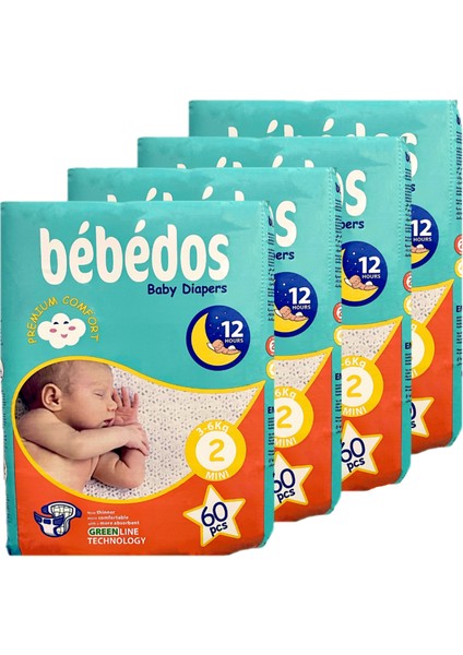 4'lü Ekonomik Paket Bebek Bezi 2 No Mini Boy 240'LI