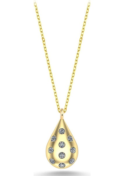 Beyaz Taşlı Enamel Kolye
