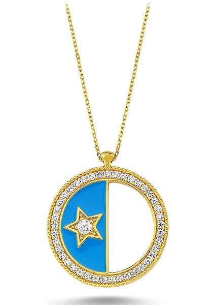 Daire Model Zirkon Taşlı Hayalet Kolye