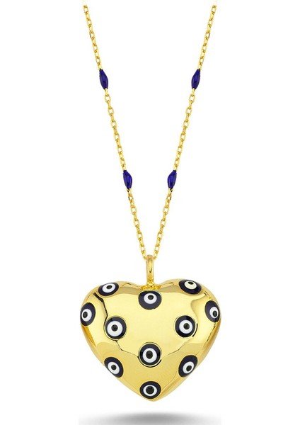 Kalpli Nazar Boncuklu Enamel Kolye