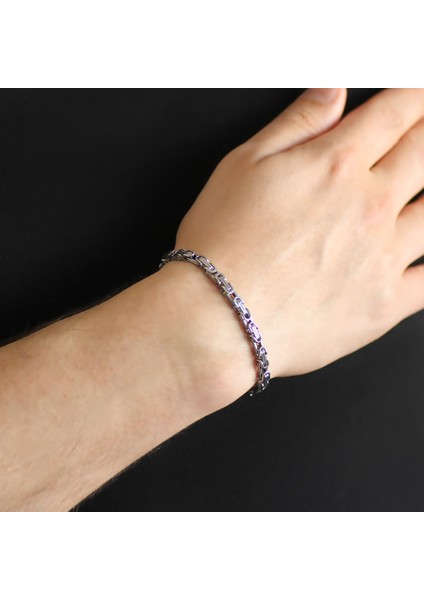 Silver Renk Kalınlık 5 mm 317L Çelik Kral Bileklik modelleri