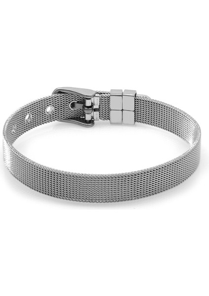 Uzunluk Ayarlı Silver Renk Çelik Erkek Hasır Bileklik modelleri