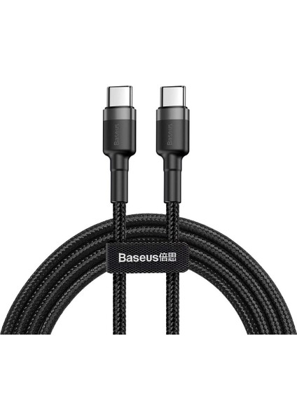 Cafule Pd2.0 60W Type-C Data ve Şarj Kablosu 20V 3A 1m Gri Siyah (Yurt Dışından)