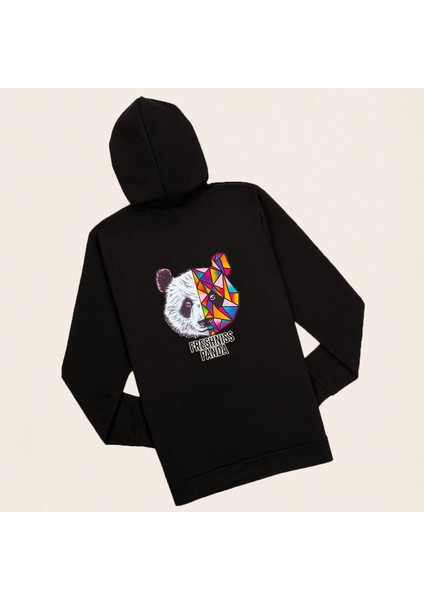 Kapüşonlu Sırt Baskılı Şimşek Panda