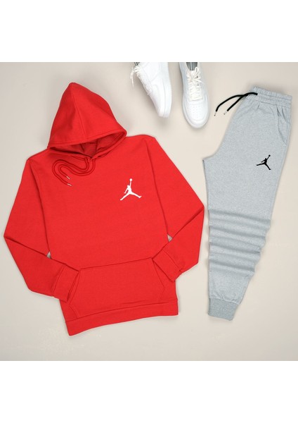 Kırmızı Jordan Esh Gri Jrd Eşofman Takımı