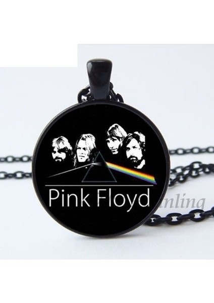 Pf6 Pink Floyd Kolye - Siyah Zincir ve Çerçeveli