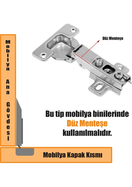 Star Mobilya Dolap Kapak Menteşesi Düz Tas Mentese