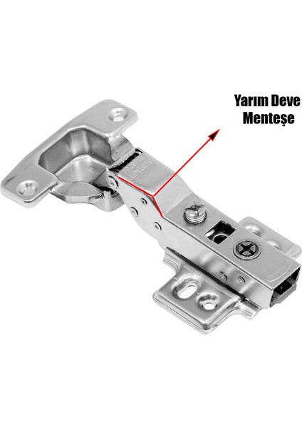Master Frenli Dolap Kapak Menteşesi Pistonlu Yarım Deve Tas Menteşe