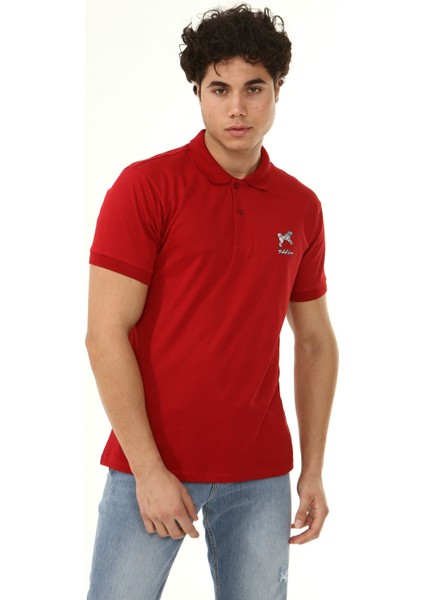 Polo Yaka Arma Baskı T-Shirt
