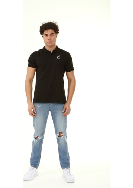 Polo Yaka Arma Baskı T-Shirt