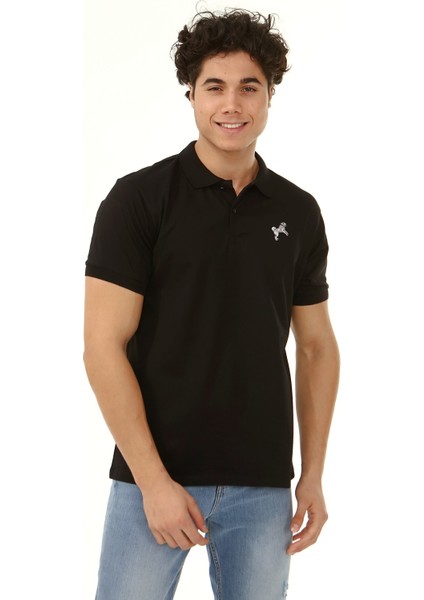 Polo Yaka Arma Baskı T-Shirt