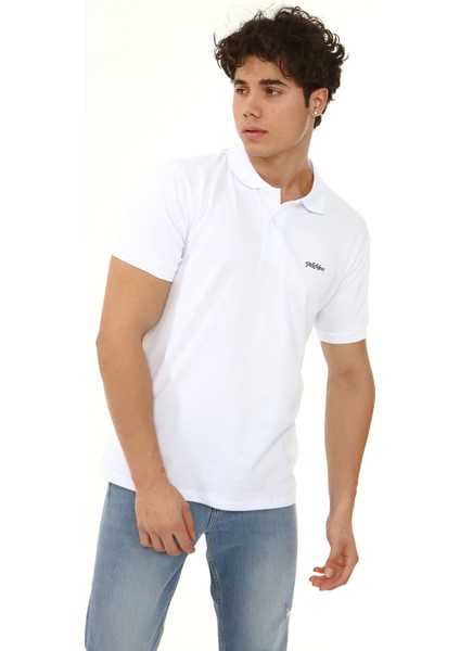 Polo Yaka Arma Baskı T-Shirt
