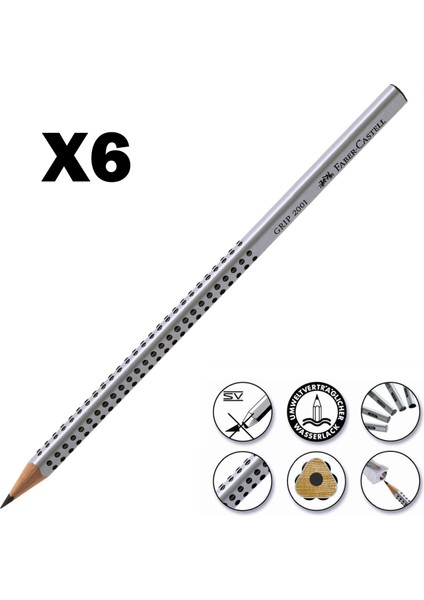 Faber Castell Grip 2001 2b Kurşun Kalem 6lı Set