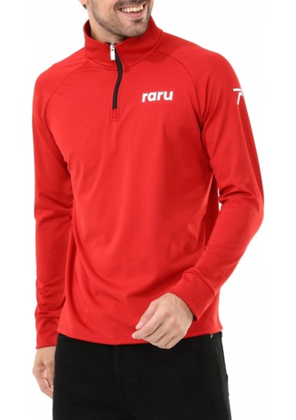 Erkek Yarım Fermuarlı Sweatshirt Vıta Kırmızı