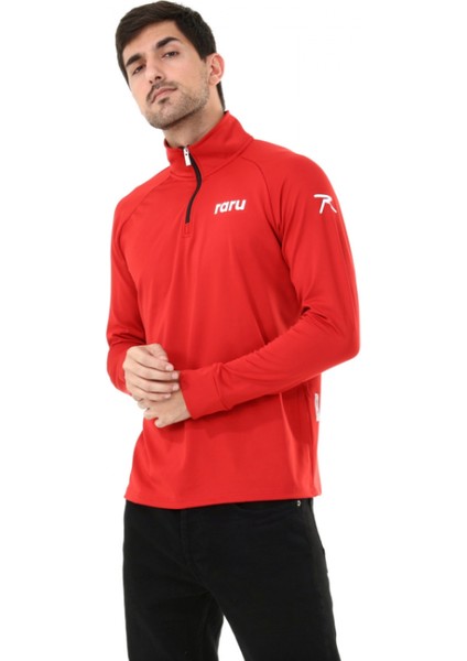 Erkek Yarım Fermuarlı Sweatshirt Vıta Kırmızı