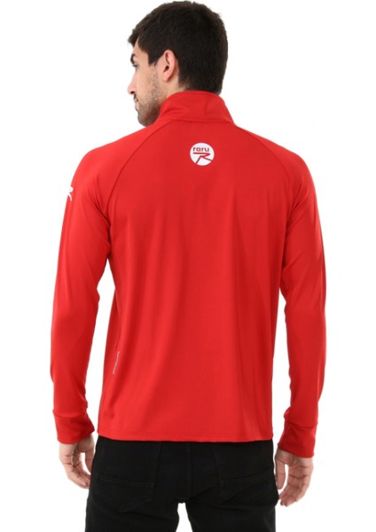 Erkek Yarım Fermuarlı Sweatshirt Vıta Kırmızı
