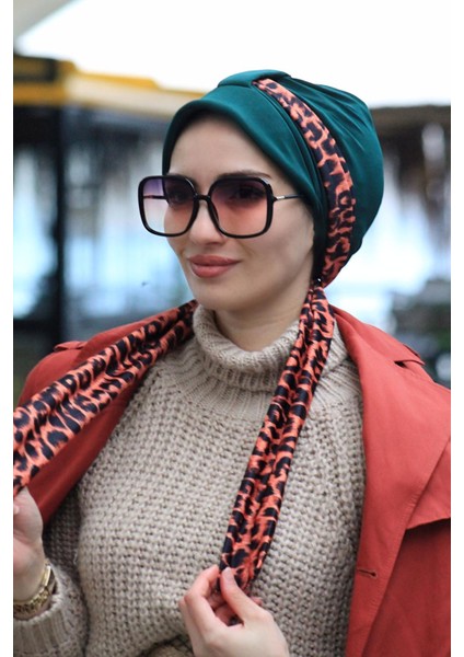 Atkılı Şapka Bone Zümrüt - Yeni Model Tesettür Giyim