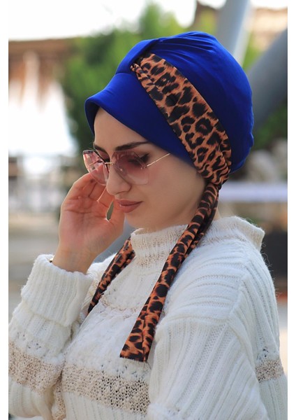 Atkılı Şapka Bone Saks Mavisi - Yeni Model Tesettür Giyim