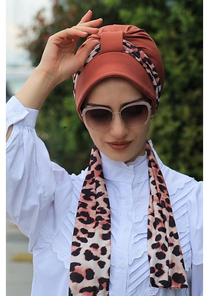 Atkılı Şapka Bone Kiremit - Yeni Model Tesettür Giyim