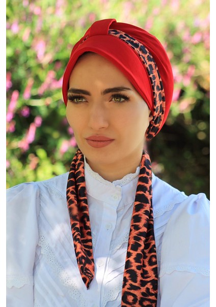 Atkılı Şapka Bone Kırmızı - Yeni Model Tesettür Giyim