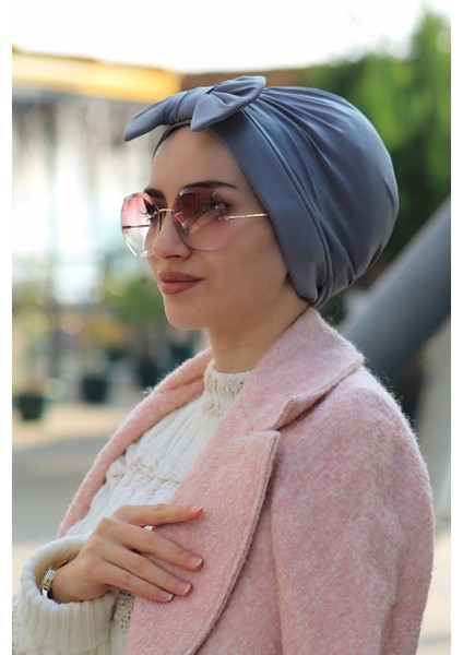 Fiyonklu Bone Gri - Yeni Model Tesettür Giyim fiyatları