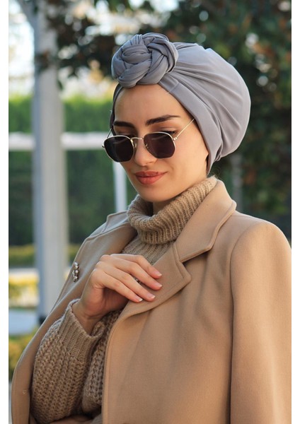 Tasarım Bone Gri - Yeni Model Tesettür Giyim