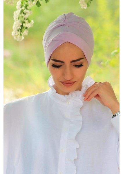 Çapraz Bone Lila - Yeni Model Tesettür Giyim