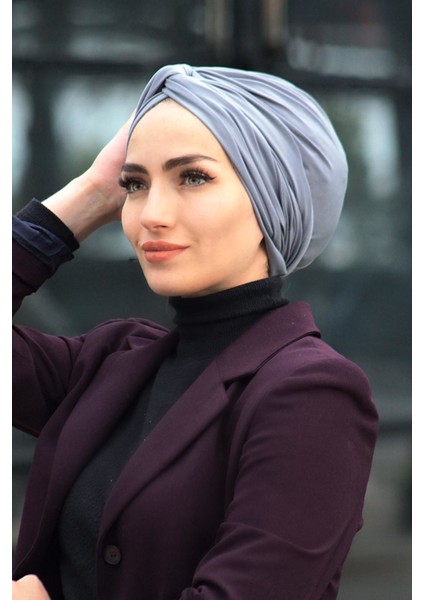 Dolama Bone Gri Hazır Model - Yeni Model Tesettür Giyim