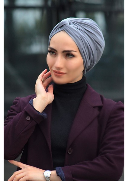 Dolama Bone Gri Hazır Model - Yeni Model Tesettür Giyim