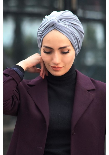 Dolama Bone Gri Hazır Model - Yeni Model Tesettür Giyim