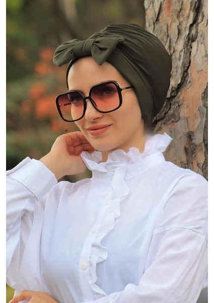 Fiyonklu Bone Iki Yönlü Haki - Yeni Model Tesettür Giyim