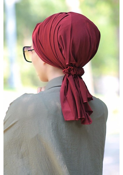 Lastik Tokalı Bone Bordo - Yeni Model Tesettür Giyim modelleri