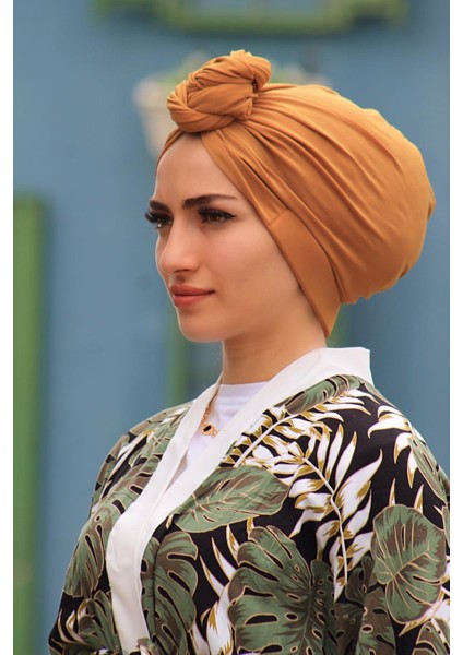 Tasarım Bone Hardal - Yeni Model Tesettür Giyim