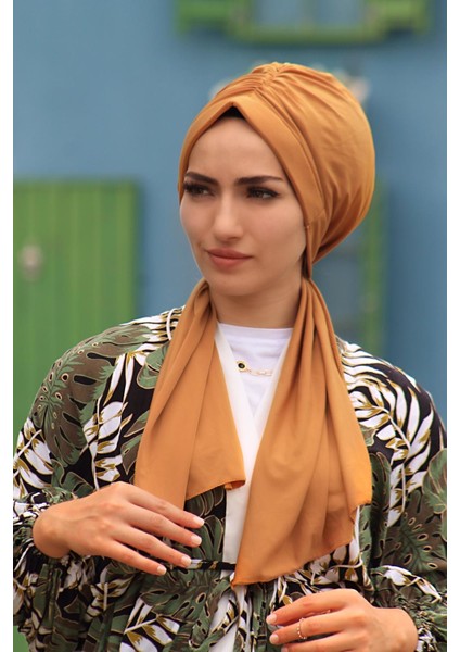 Tasarım Bone Hardal - Yeni Model Tesettür Giyim