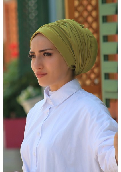Tasarım Bone Fıstık Yeşili - Yeni Model Tesettür Giyim modelleri