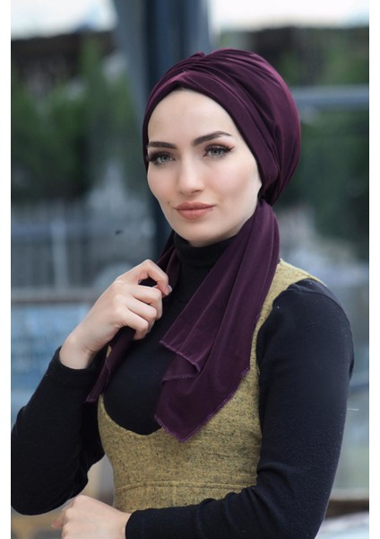 Tasarım Bone Mürdüm Rengi - Yeni Model Tesettür Giyim