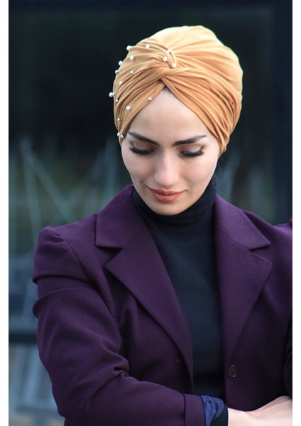 Incili Dolama Bone Hardal ( Hazır Değildir Kendiniz Dolama Yapıyosunuz) - Yeni Model Tesettür Giyim