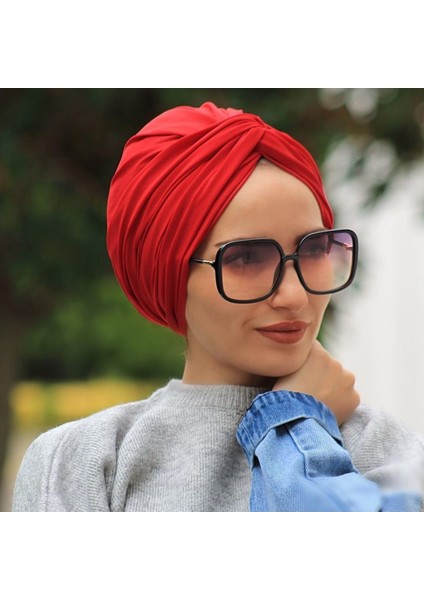Dolama Bone Kırmızı Hazır Model - Yeni Model Tesettür Giyim