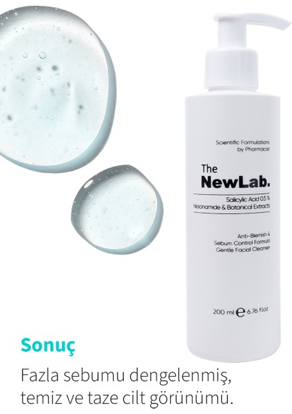 The NewLab. Yağlı Ve Akneye Eğilimli Ciltler Için Temizleme Jeli 200 ml (%0.5 SALİCYLİC ACİD, NİACİNAMİDE)