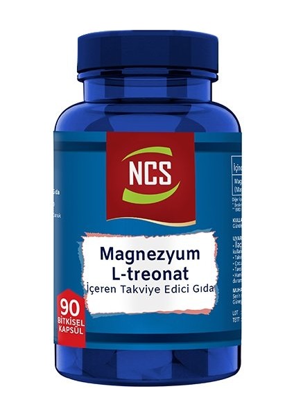 Magnezyum Magnesium L-Threonate Vejeteryan 90 Bitkisel Kapsül