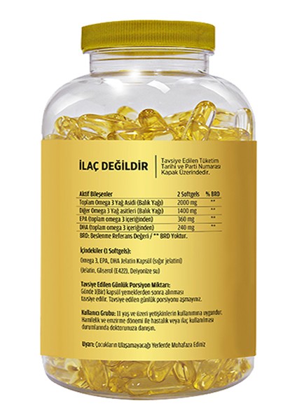 Omega 3 Balık Yağı 2 X 90 Softgel