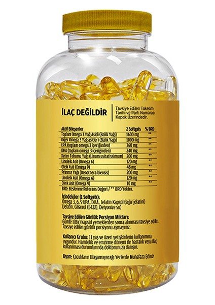 Omega 3-6-9 Balık Yağı 2 X 90 Softgel