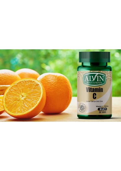 Vitamin C İçeren Takviye Edici Gıda, L-Askorbik Asit, 30 Tablet