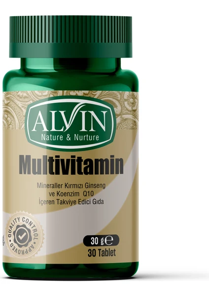 Multivitamin (Kırmızı Ginseng ve Koenzim Q10 İçeren) Takviye Edici Gıda, 30 Tablet