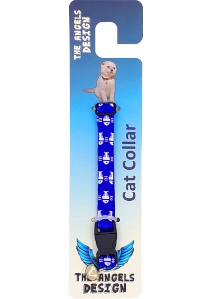 Kedi ve Küçük Irk Köpek Boyun Tasması Balık Desenli Çanlı 1X26 cm