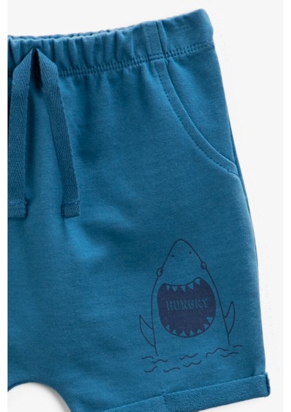 Erkek Bebek Baskılı Şort Pamuklu Belden Bağlamalı modelleri